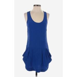 Loeffler Randall Silk Drop Waist Mini Dress Royal Blue Racerback Size 6